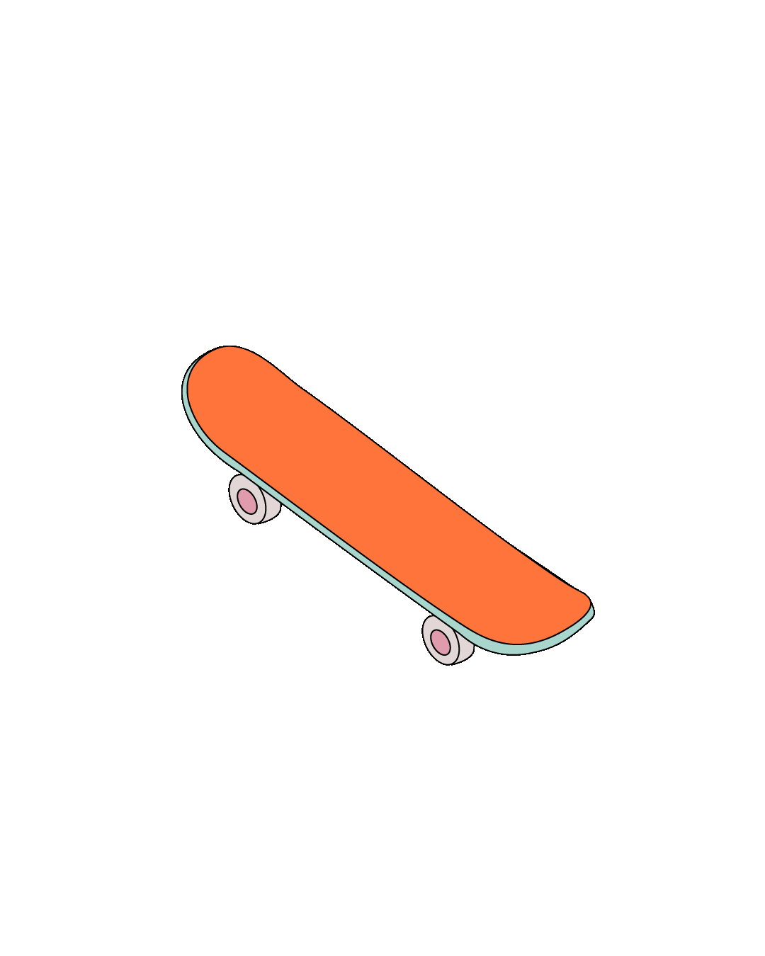 Skateboard and laptop gif melting into one another gif 